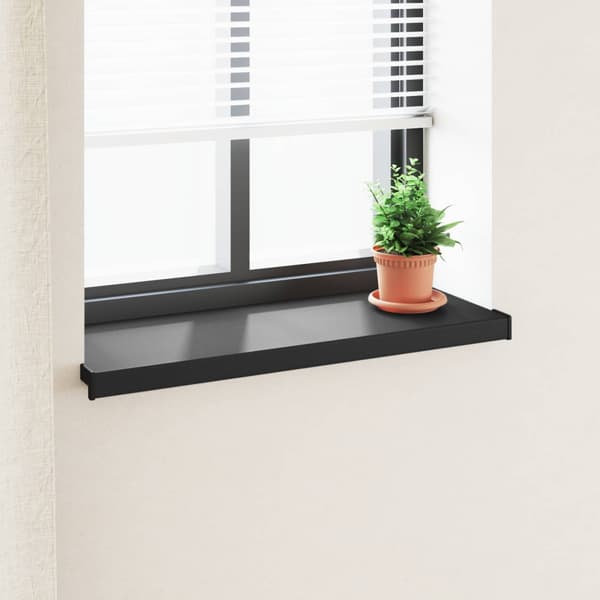 Fönsterbräda Svart med träådring 60 x 35 x 4,5 cm PVC