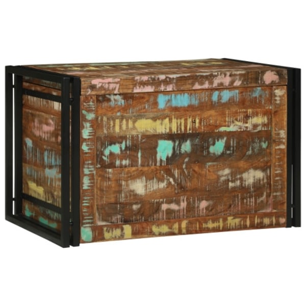 Förvaringsbox Flerfärgad 80x50x50 cm Solid Återvunnet Trä