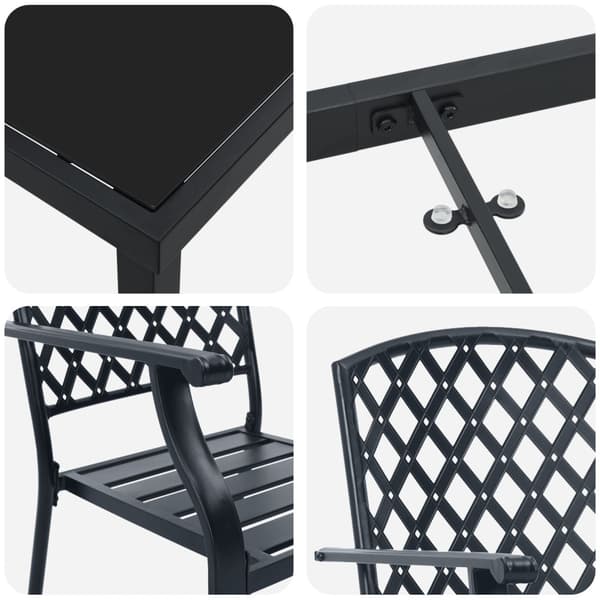 Trädgårdsmöbelset 7 pcs Antracit Pulverlackerat stål