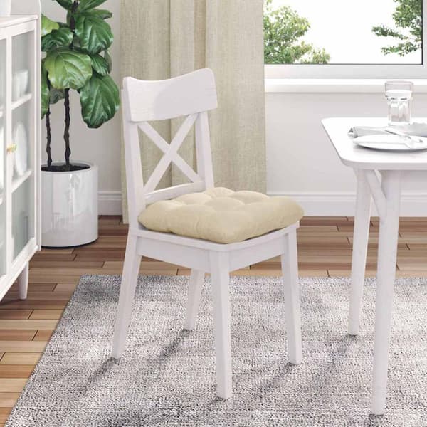 Sittkuddar 4 pcs Kräm 40 x 40 x 12 cm tyg