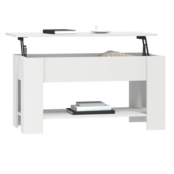 Soffbord vit 101x49x52 cm konstruerat trä