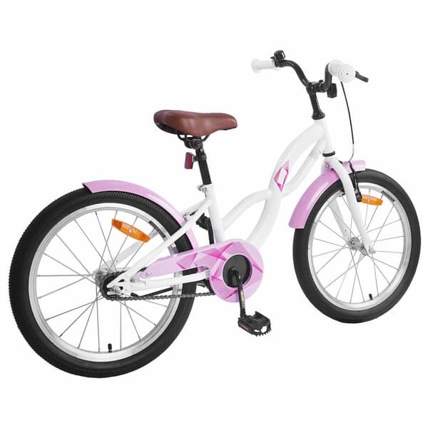 Barncykel 18 Tum för 5-7 år gamla Vit