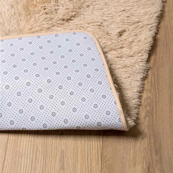 Ryamatta med lång lugg NAVARRA beige 200x200 cm polyester