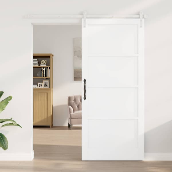 Skjutdörr 93 x 211 cm Konstruerat trä Vit