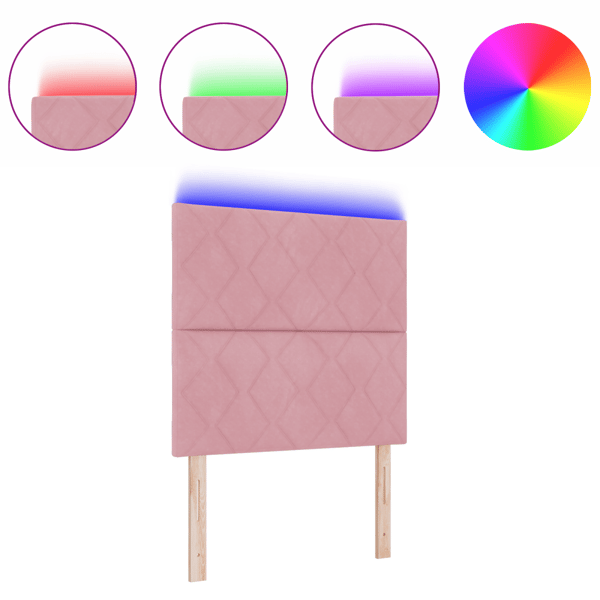 LED huvuddyna Rosa 90 cm Sammet
