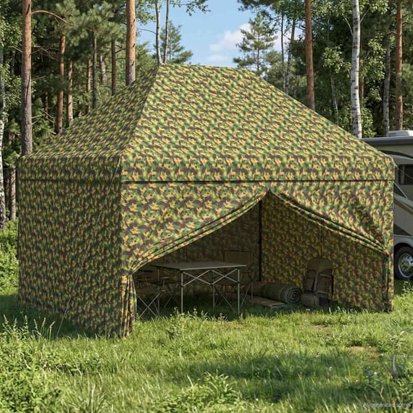 Tält med 4 sidoväggar 2,9 x 4,3 m Armémönster