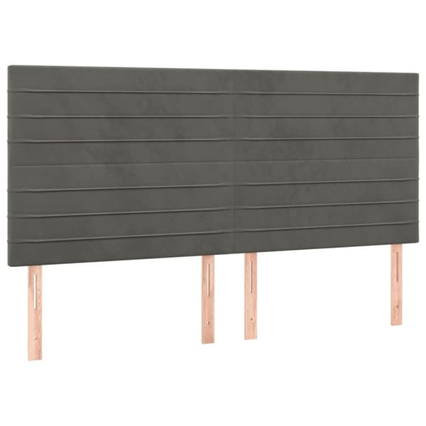 Ramsäng med madrass mörkgrå 180x200 cm sammet