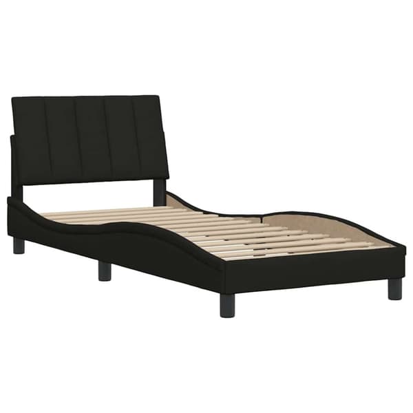 Bed Frame without Mattress "Hanko" Black 80x200 cm Fabric