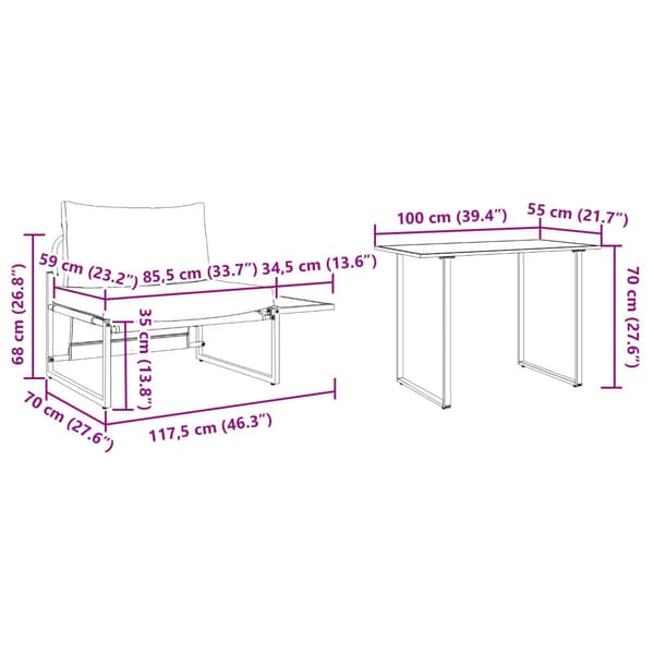 Utomhusstålstolar 2 pcs Taupe Stål