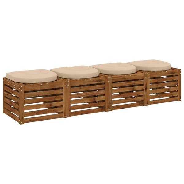4-delade Sittdynor 4 st 100% Polyester Gräddvit 40 x 40 x 5 cm