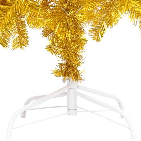 Belyst plastgran med kulor guld 210 cm PET