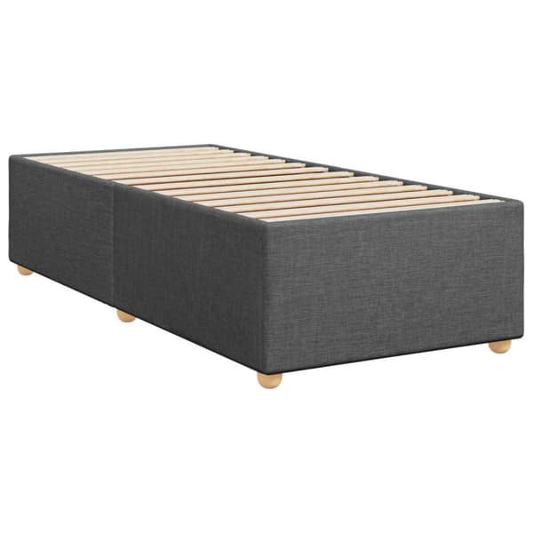 Boxspring säng med madrass och LED Mörkgrå 90 x 190 cm Tyg