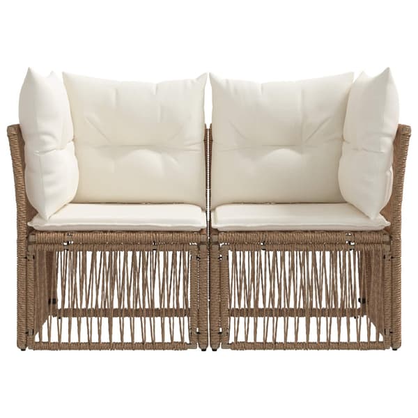 Trädgårdsoffa 2-Antal sittplatser Beige konstrotting