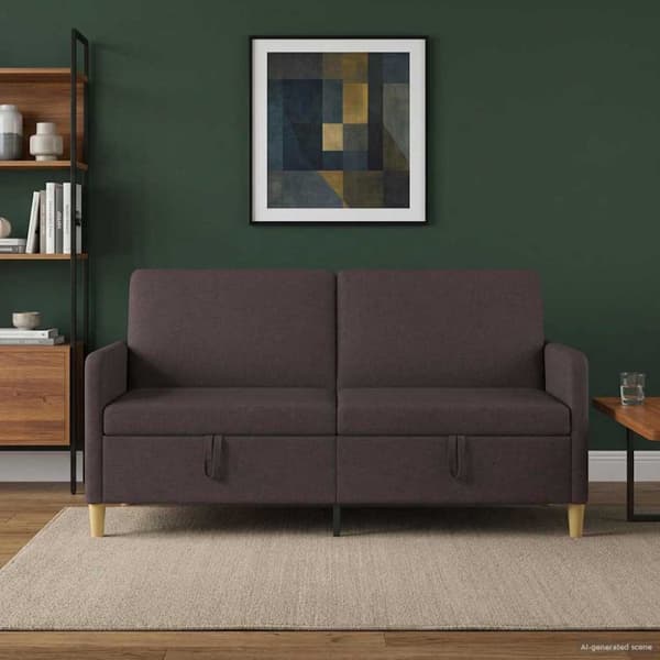 Soffa med förvaring Mörkbrun 172 x 78 x 87 cm Polyester