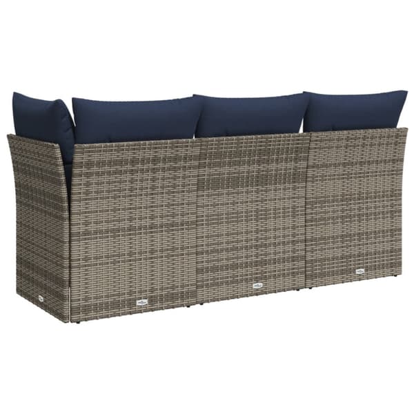 Trädgårdsoffa med kudde Grå 172 x 62 x 69 cm Poly rattan