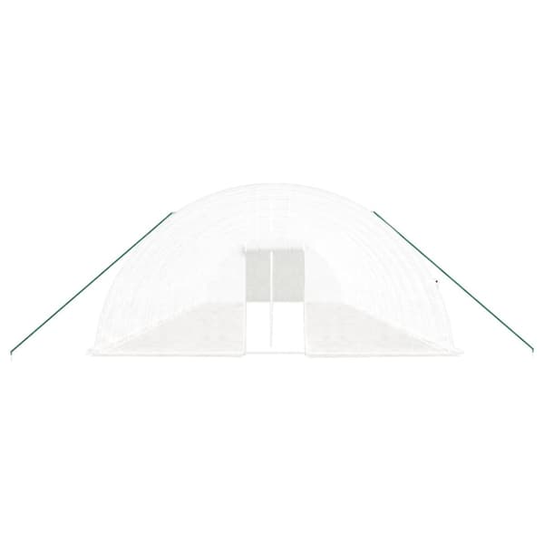 Växthus med stålram vit 96 m² 16x6x2,85 m