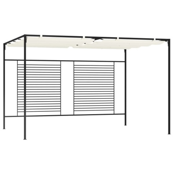 Paviljong med infällbart tak 3x4x2,3 m gräddvit 180 g/m²