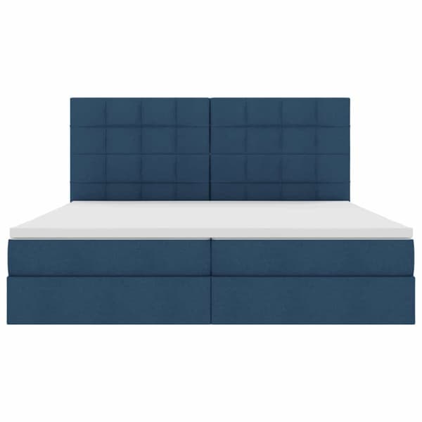 Förvaringssäng med madrass Blå 200 x 200 cm Polyester