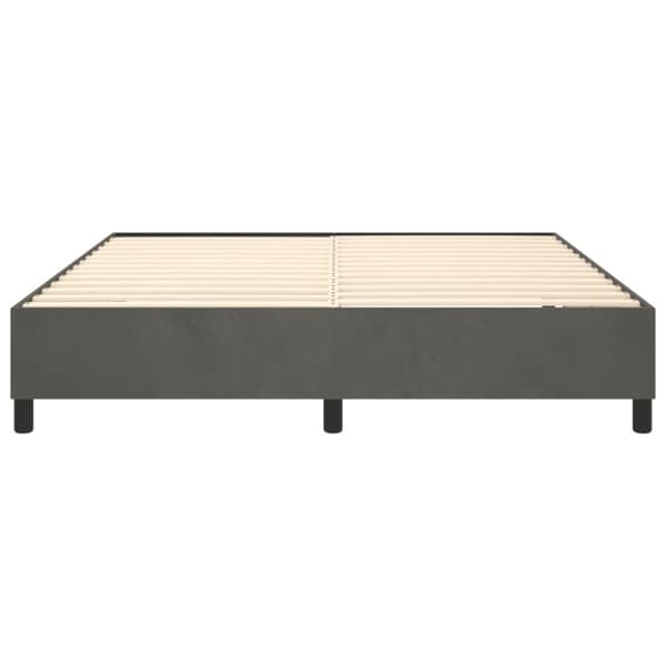 Boxspring-sängram mörkgrå 200x200 cm sammet