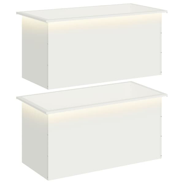 Odlingslåda med LED 2 st Vit 50 x 100 x 48 cm Stål