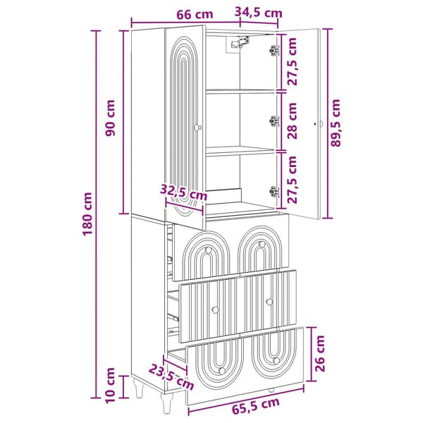 Skåpset 2 pcs 66 x 34,5 x 90 cm Konstruerat trä