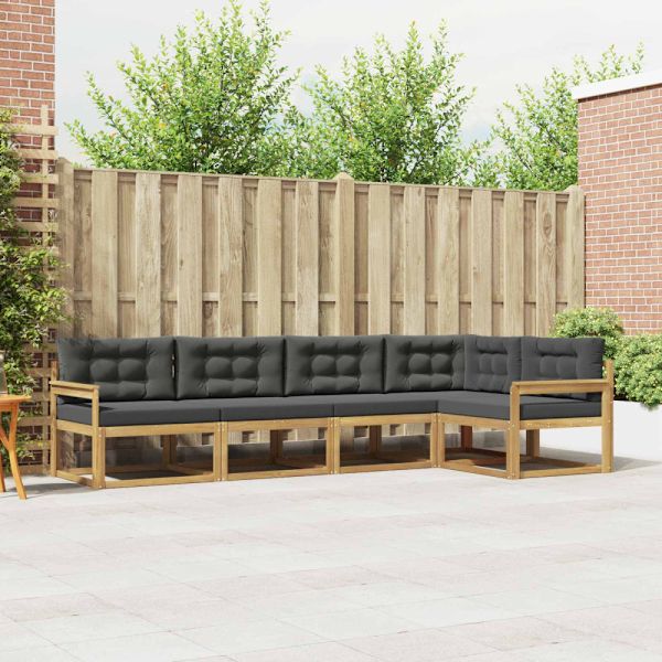 Utomhussoffset med kudde 4 pcs Vit och antracit Polyester