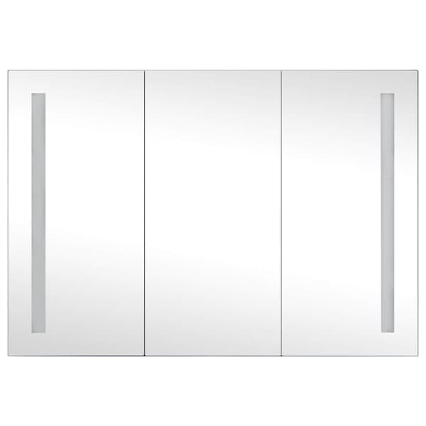 Badrumsskåp med spegel LED 89x14x62 cm