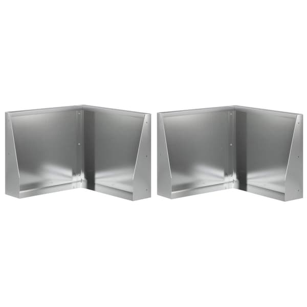 Stödvägg 2 st 50 x 50 x 30 cm Galvaniserat stål Silver