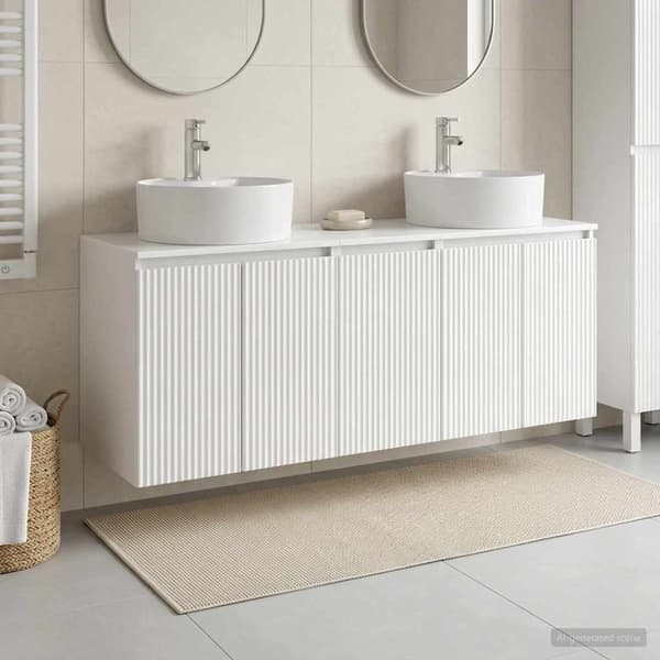 Badrumsskåpsset 3 st Vit högglans 49,5 x 44,5 x 65 cm