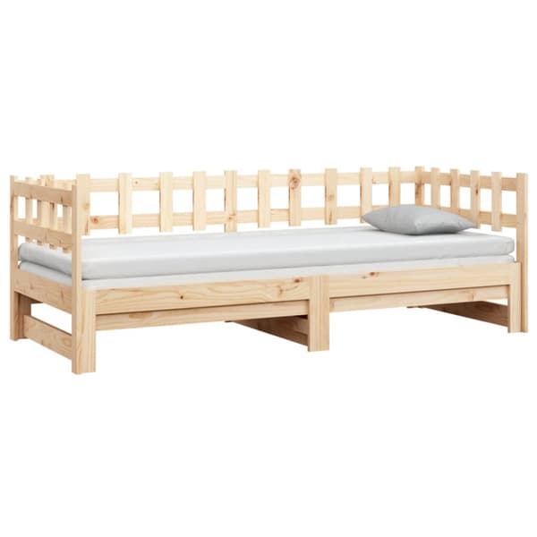 Utdragbar dagbädd 2x(80x200) cm massiv furu