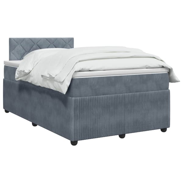 Kontinentalsäng med madrass Mörkgrå 120 x 190 cm Sammet