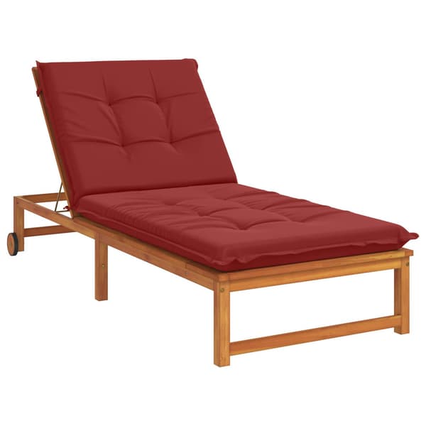 Solstol Kudde GEMERT 100% Polyester Vinröd 190 x 70 x 9 cm