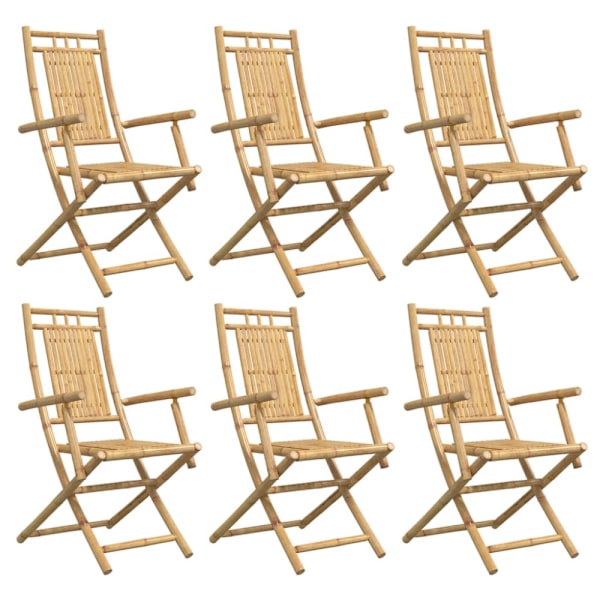 Hopfällbara trädgårdsstolar 6 st 53x66x99 cm bambu