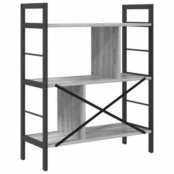 Hyllsystem Grå Sonoma 75 x 30 x 91 cm Konstruerat trä