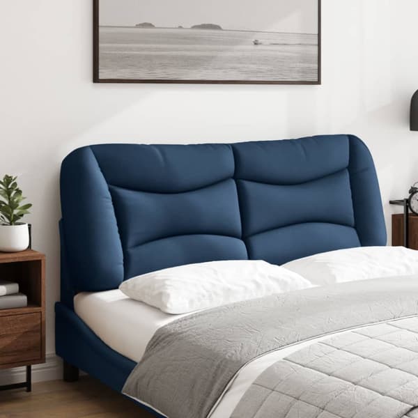 Headboard Cushion "Hvar" Blue 120 cm Fabric
