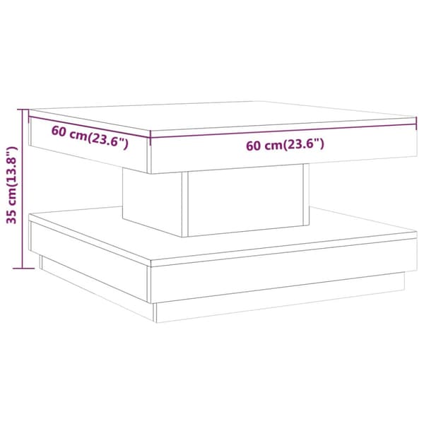 Soffbord mörkbrun 60x60x35 cm MDF