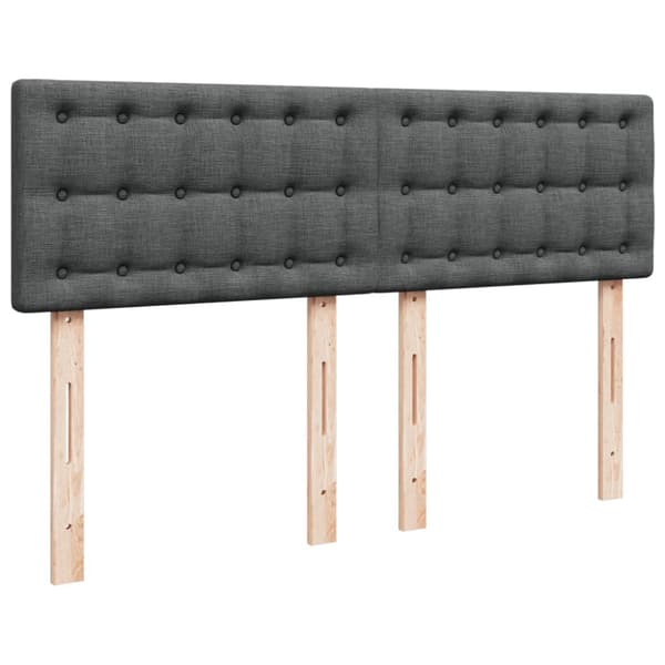 Ramsäng med madrass mörkgrå 140x190 cm tyg