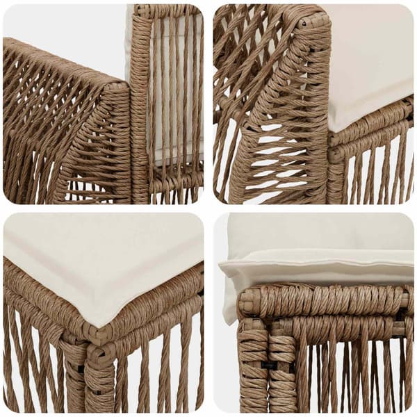 Trädgårdsoffset 13 pcs Beige och krämvit konstrotting