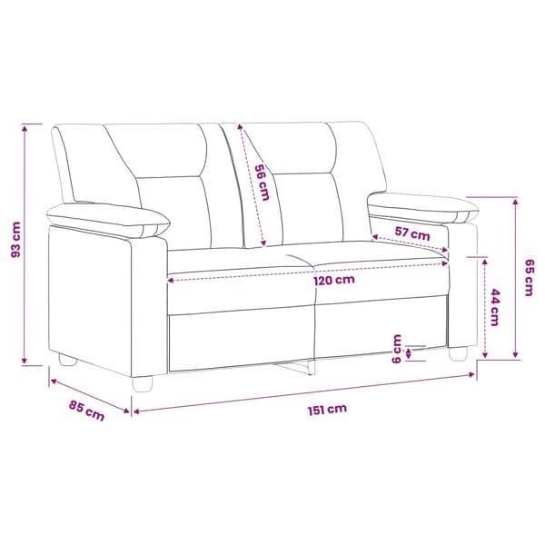 Soffa Vinröd 151 x 85 x 93 cm Konstläder