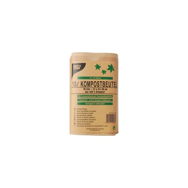 Kompostpåse PURE papp 10L brun 50/fp