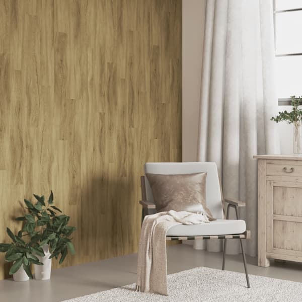 Väggpaneler träimitation brun PVC 2,06 m²