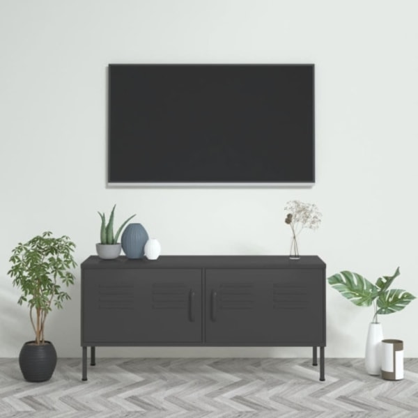 Tv-bänk antracit 105x35x50 cm stål