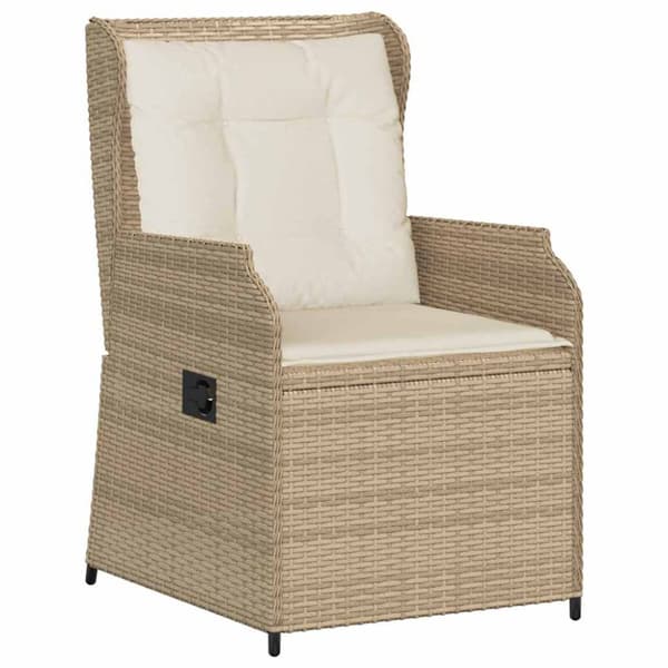 Trädgårdsbänk 2 pcs Beige konstrotting