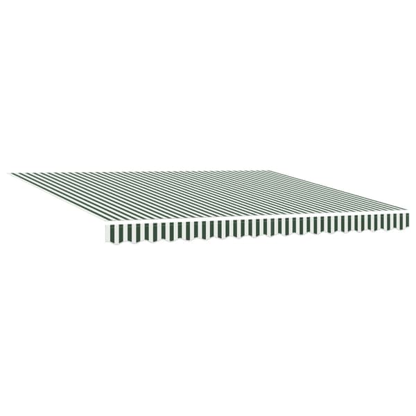 Utdragbar markis Grön och Vit 400 × 300 cm