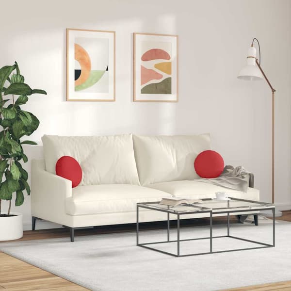Sittkuddar 2 pcs Röd Ø30 x 13 cm tyg