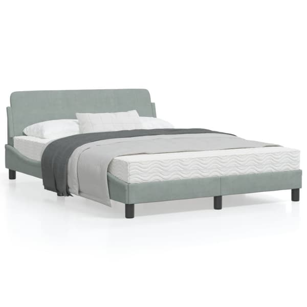 Bed Frame "Dover" Light Grey 120x200 cm Velvet