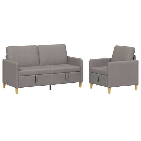 Soffgrupp med förvaring 2 pcs Taupe Polyester