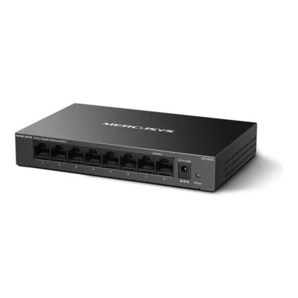 Mercusys MS108GS V1 - switch - 8 portar Svart