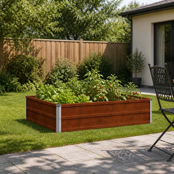 Höjd Trädgårdsbädd Rostig 100 x 80 x 24 cm corton