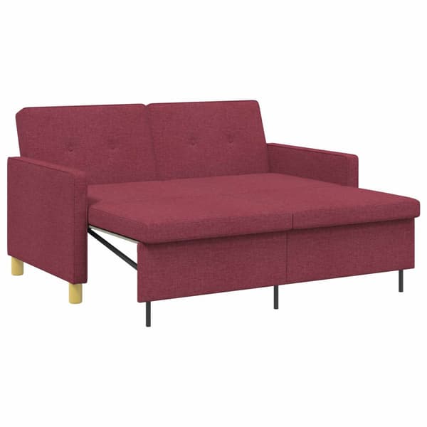Pull Out Sofa Bed Vinröd Tyg